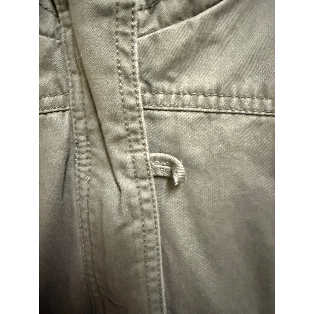 Justice Girls Olive Green Hooded Utility Anorak Jacket Faux Fur Lined 12/14